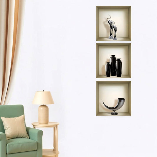 Set of Three Ian Faux Niche 3D Peel and Stick Wall Decals - Loft&Timber