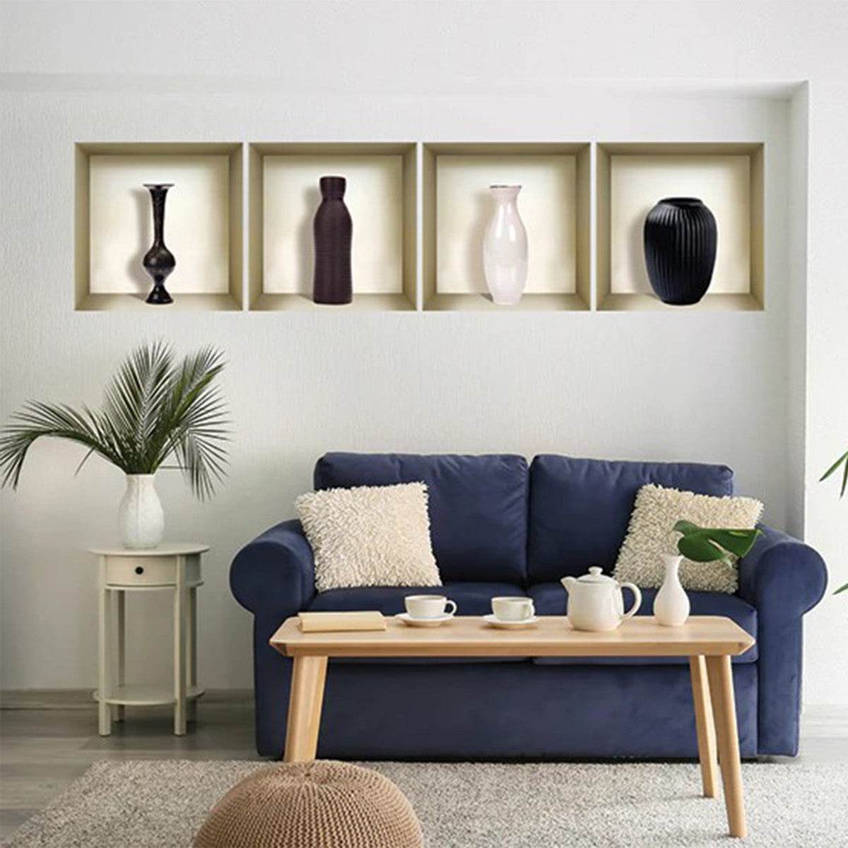 Set of Four Rio Faux Niche 3D Peel and Stick Wall Decals - Loft&Timber