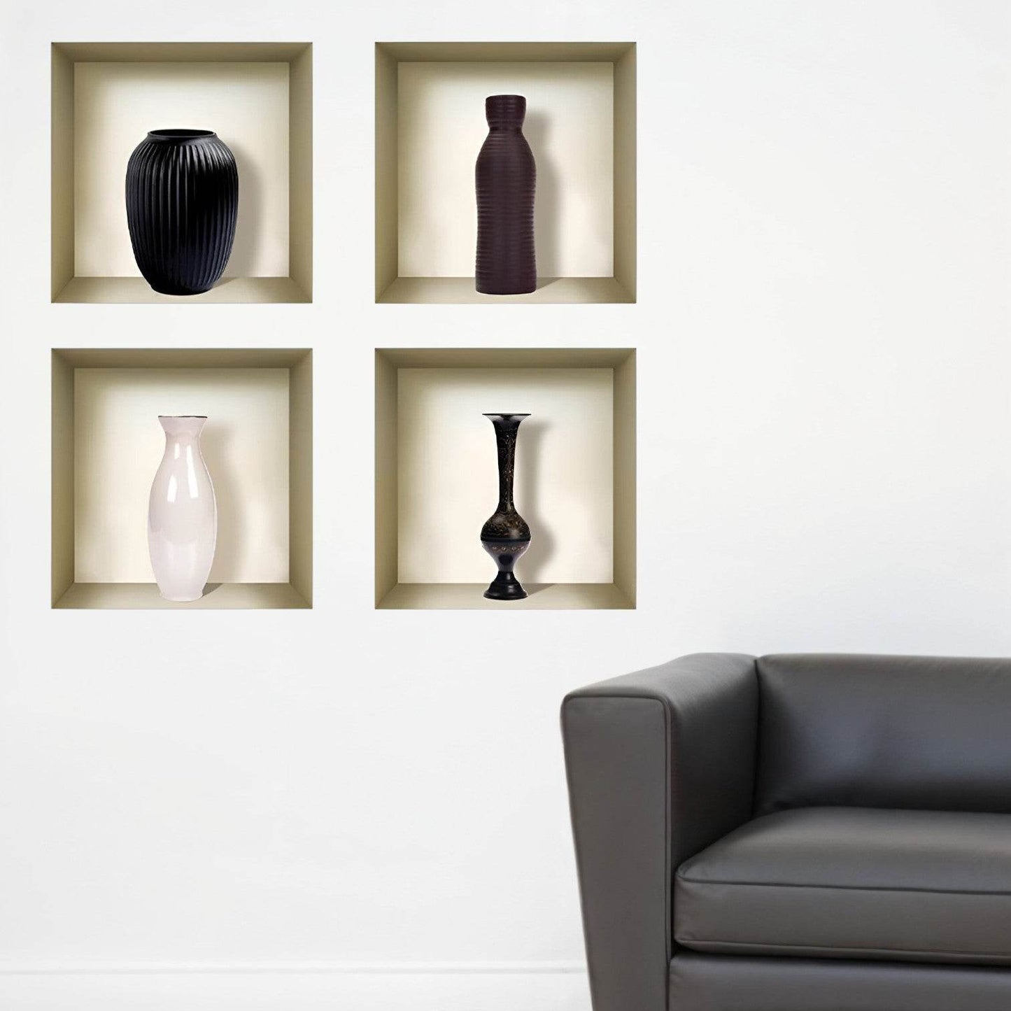 Set of Four Rio Faux Niche 3D Peel and Stick Wall Decals - Loft&Timber