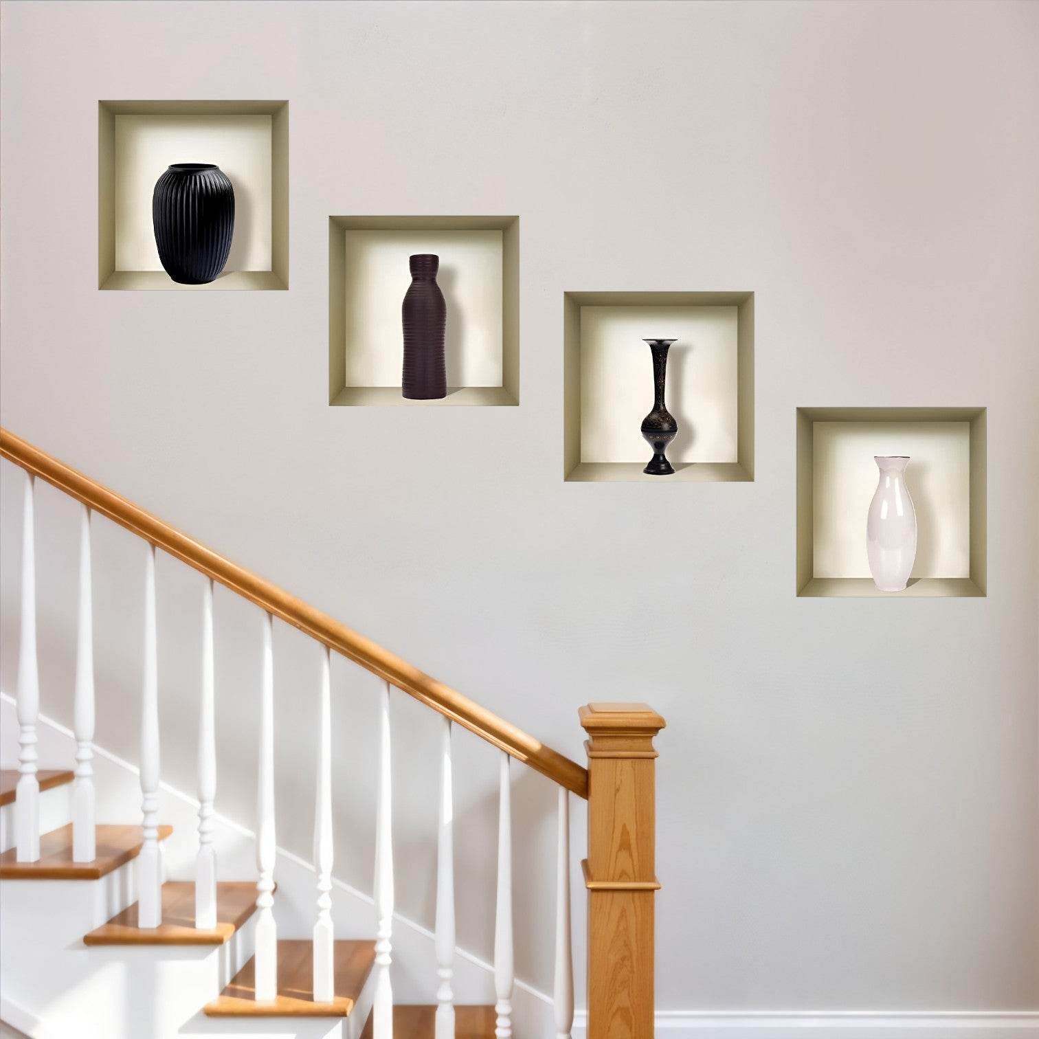 Set of Four Rio Faux Niche 3D Peel and Stick Wall Decals - Loft&Timber