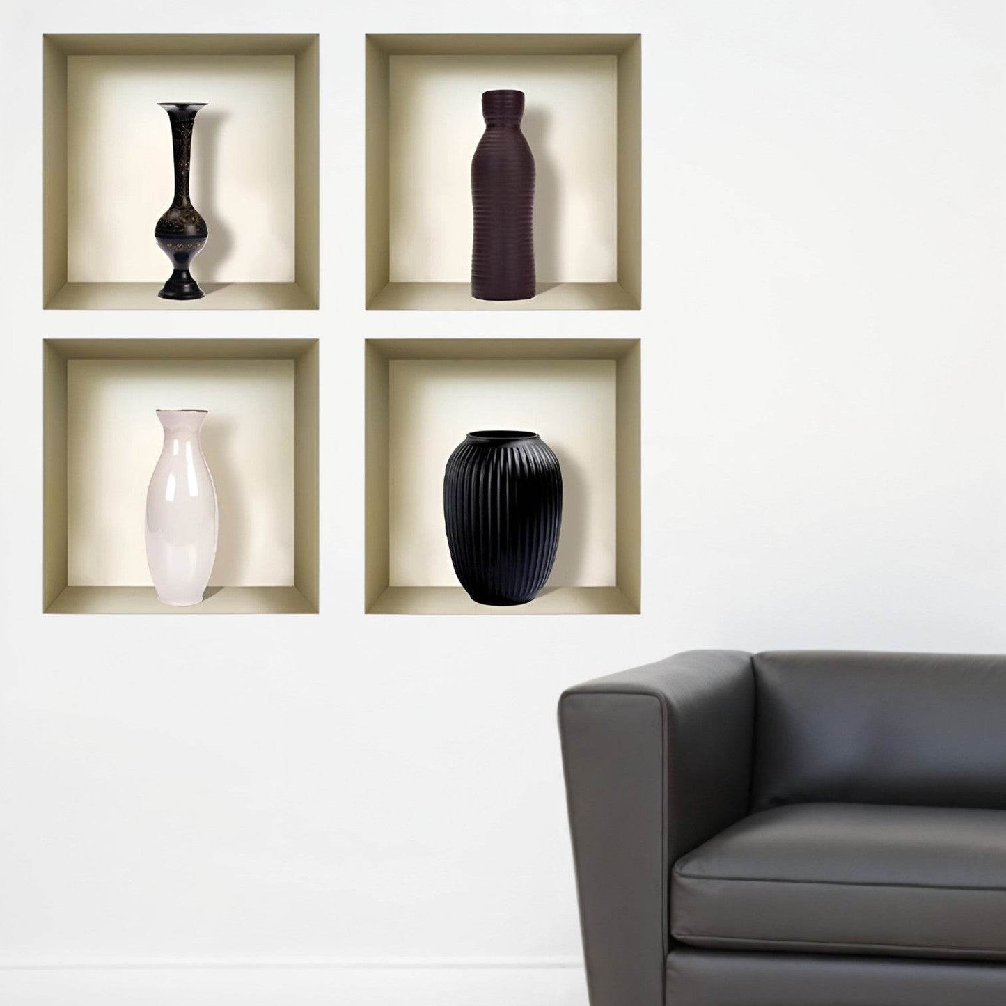 Set of Four Mac Faux Niche 3D Peel and Stick Wall Decals - Loft&Timber