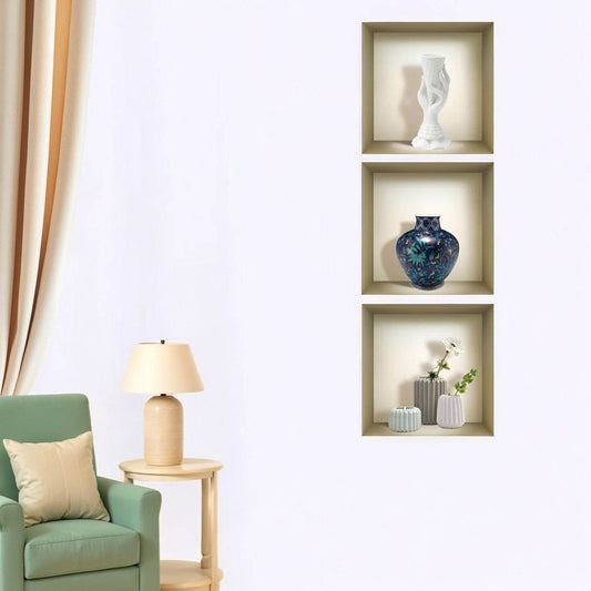 Set of Three Ren Faux Niche 3D Peel and Stick Wall Decals - Loft&Timber