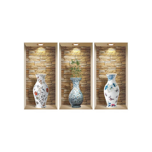 Set of Three Tia Faux Niche 3D Peel and Stick Wall Decals - Loft&Timber