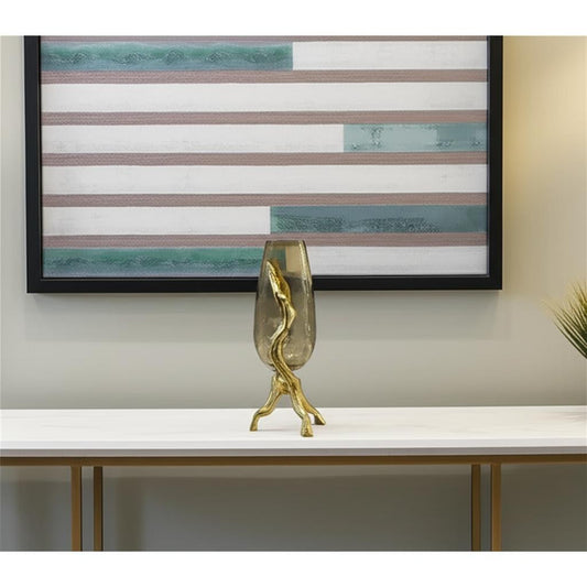 18" Champagne Round Glass Table Vase - Loft&Timber