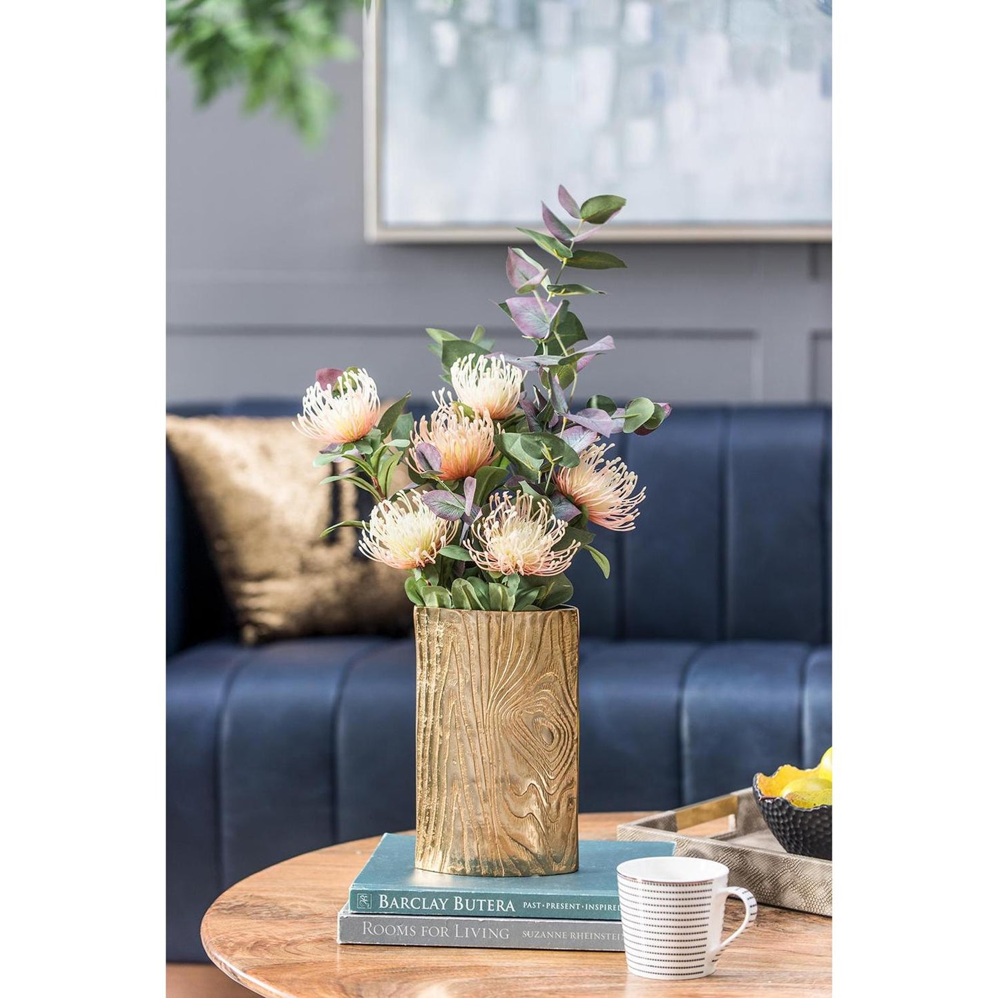 10" Gold Oval Aluminum Table Vase - Loft&Timber