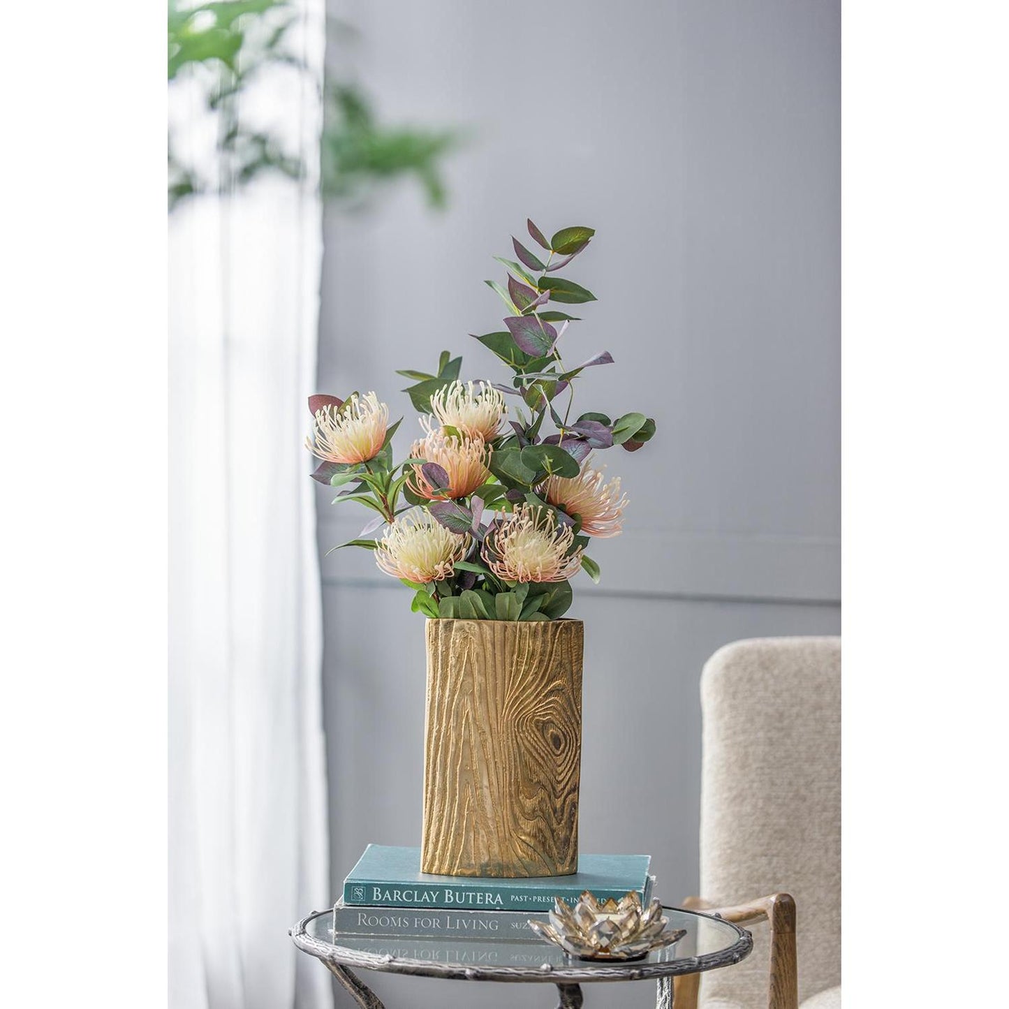 10" Gold Oval Aluminum Table Vase - Loft&Timber