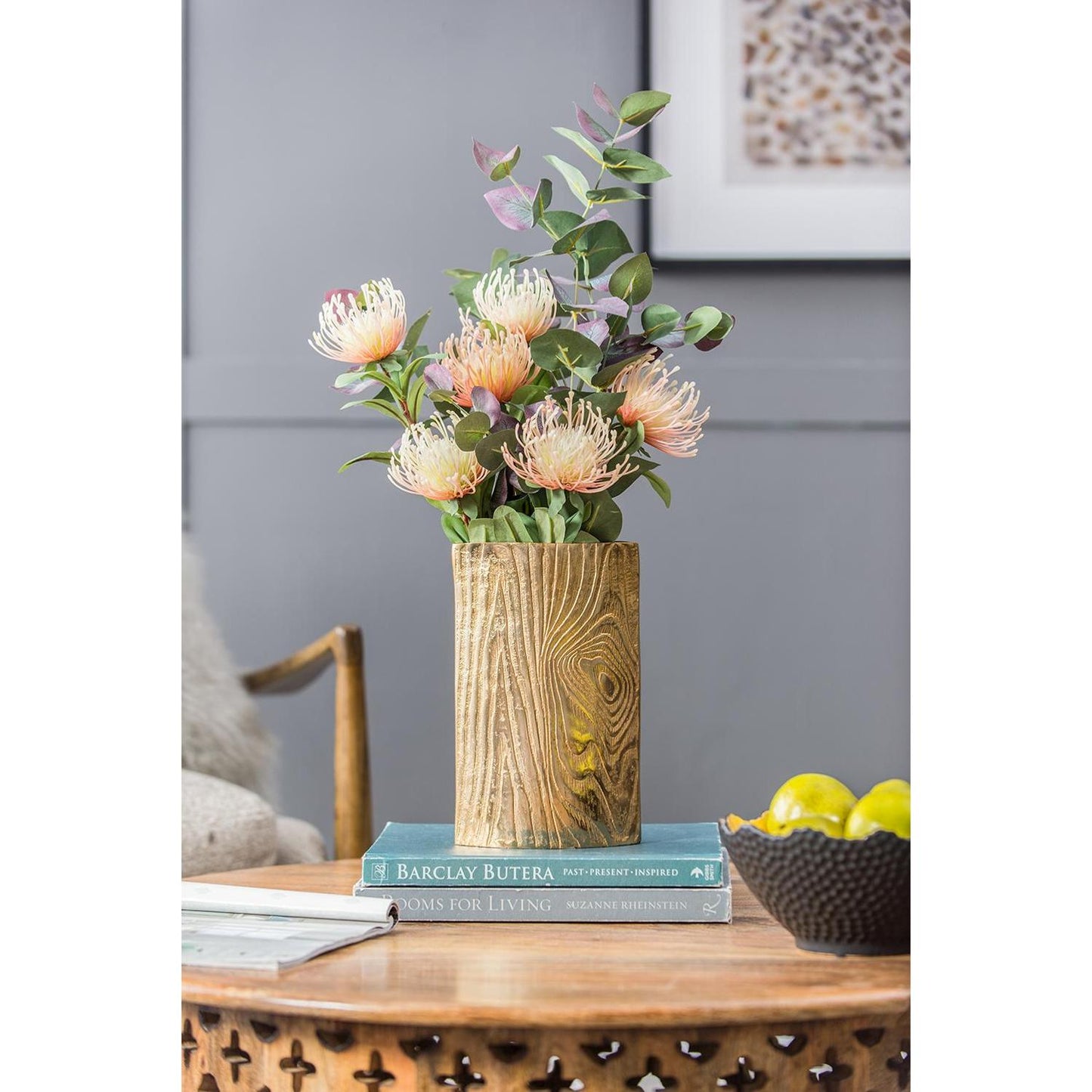 10" Gold Oval Aluminum Table Vase - Loft&Timber