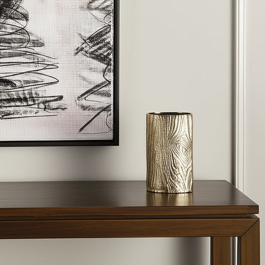 10" Gold Oval Aluminum Table Vase - Loft&Timber