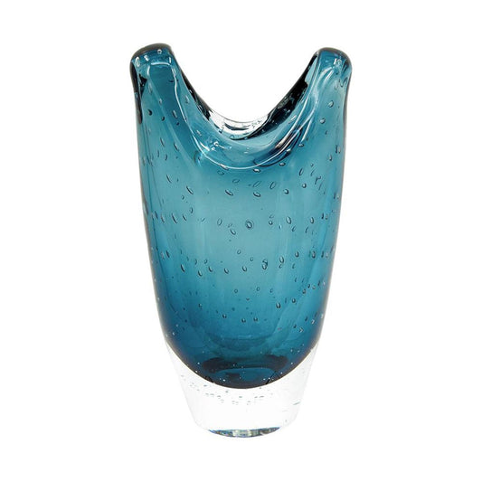 10" Cerulean Oval Glass Table Vase - Loft&Timber