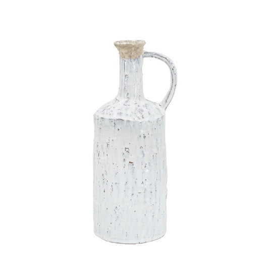 13" Ivory Terracotta Round Jug Vase - Loft&Timber