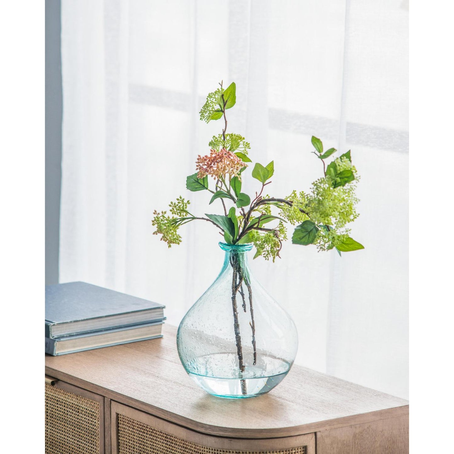 10" Aqua Bud Glass Table Vase - Loft&Timber