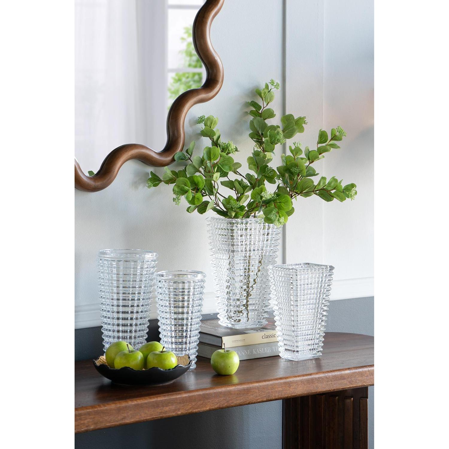 11" Clear Round Glass Table Vase-7