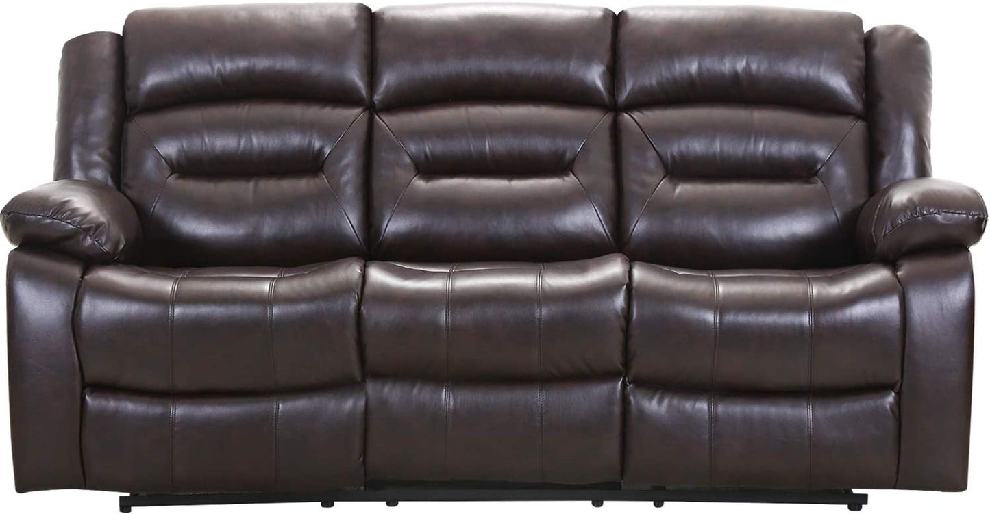 3-Seat Home Theater Recliner Sofa Set, Gray-0