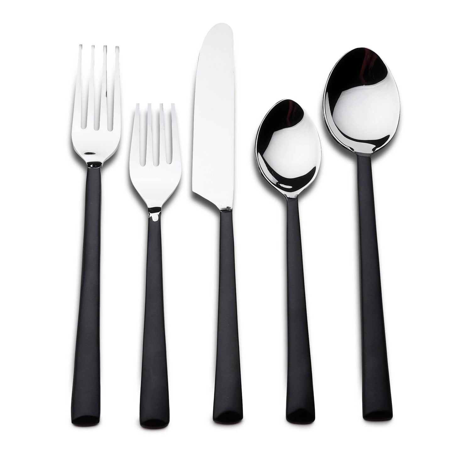 Matte Black Stainless Steel Twenty Piece Hand Forged Flatware Set - Loft&Timber