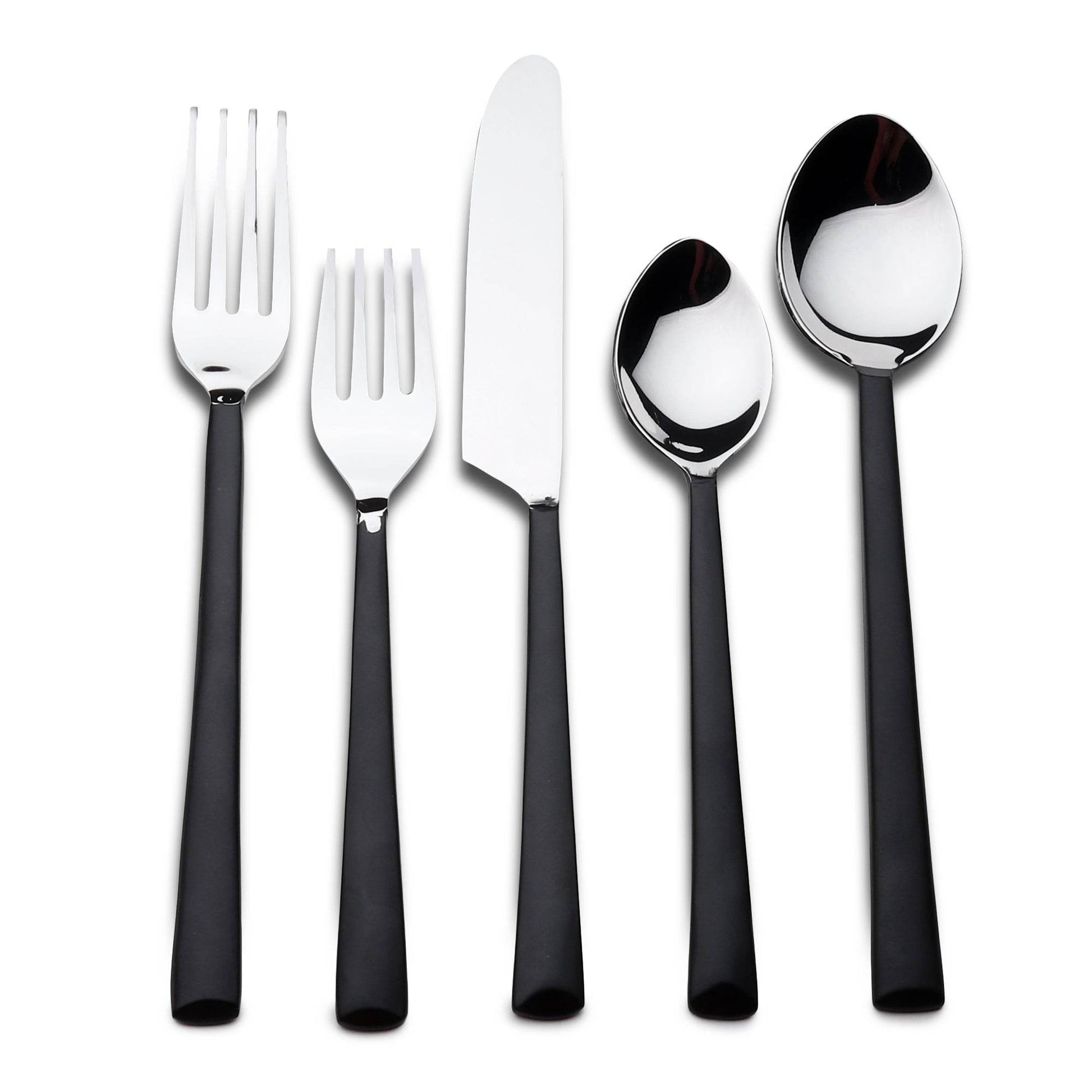 Matte Black Stainless Steel Twenty Piece Hand Forged Flatware Set - Loft&Timber