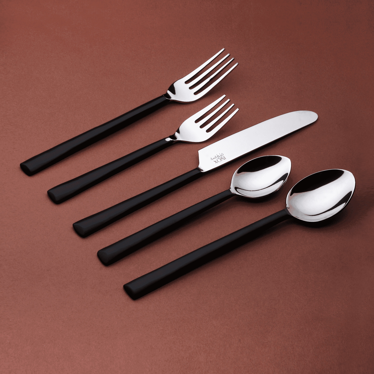 Matte Black Stainless Steel Twenty Piece Hand Forged Flatware Set - Loft&Timber
