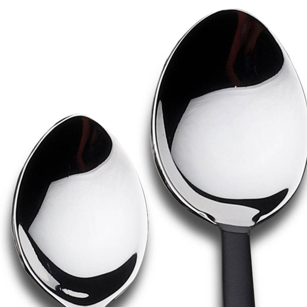 Matte Black Stainless Steel Twenty Piece Hand Forged Flatware Set - Loft&Timber