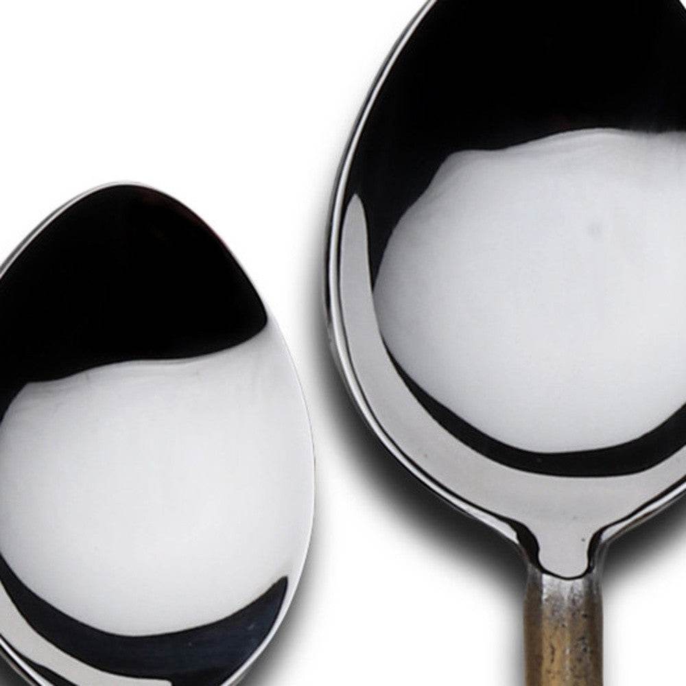 Matte Gold Stainless Steel Twenty Piece Hand Forged Flatware Set - Loft&Timber