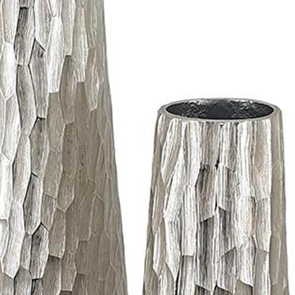 23" Silver Round Aluminum Table Vase - Loft&Timber