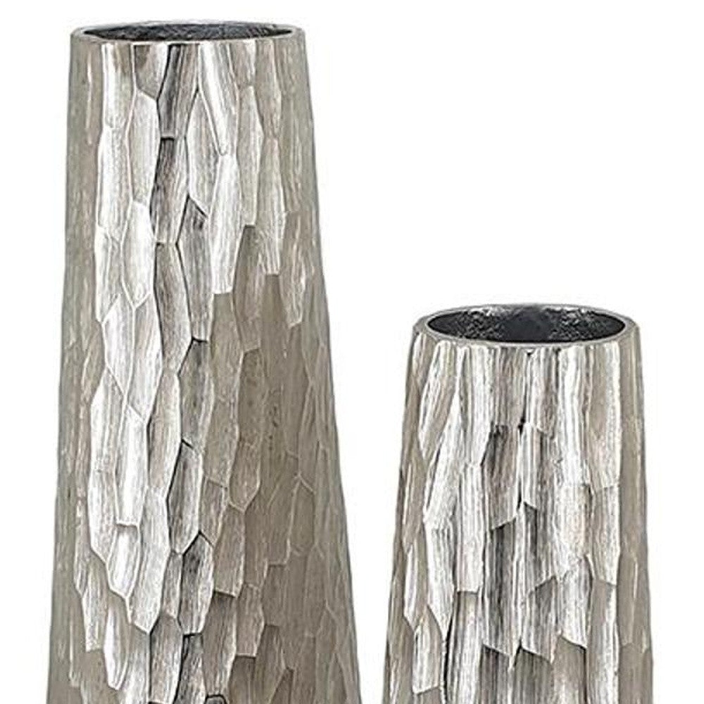 23" Silver Round Aluminum Table Vase - Loft&Timber