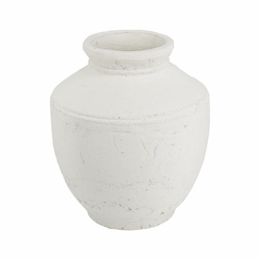 14" White Terracotta Round Jug Vase - Loft&Timber