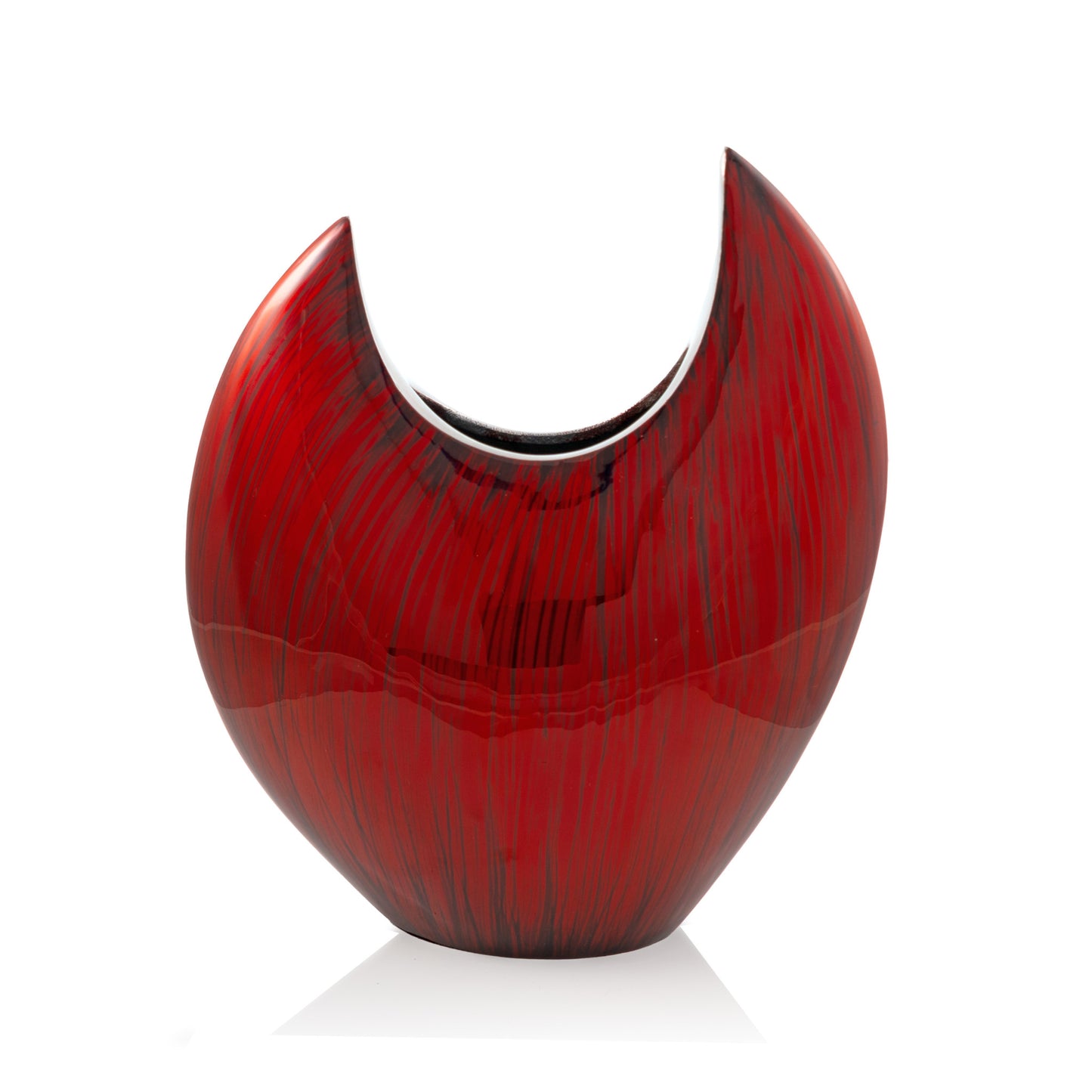 14" Red Striped Aluminum Table Vase - Loft&Timber