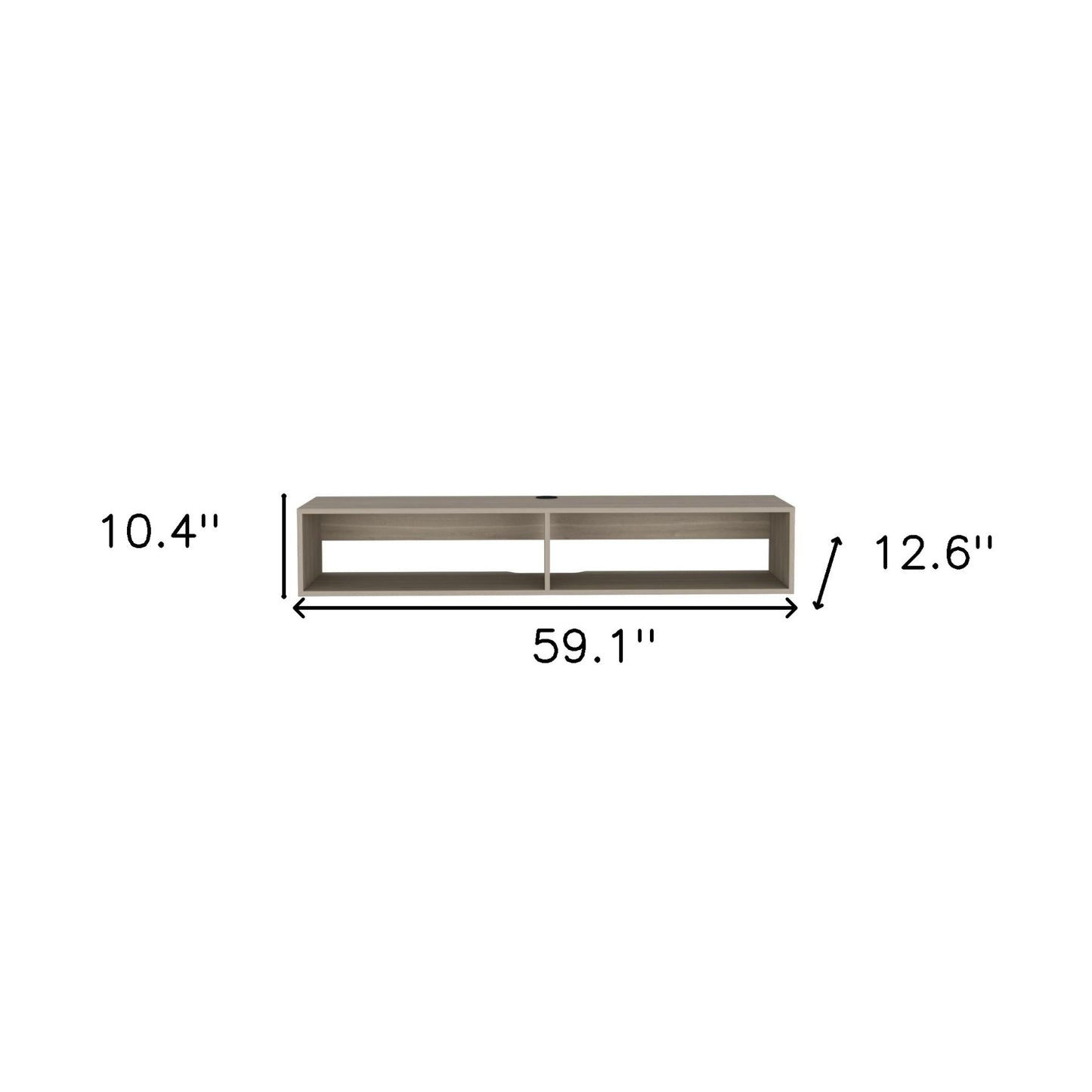 59" Beige Floating Mount TV Stand - Loft&Timber