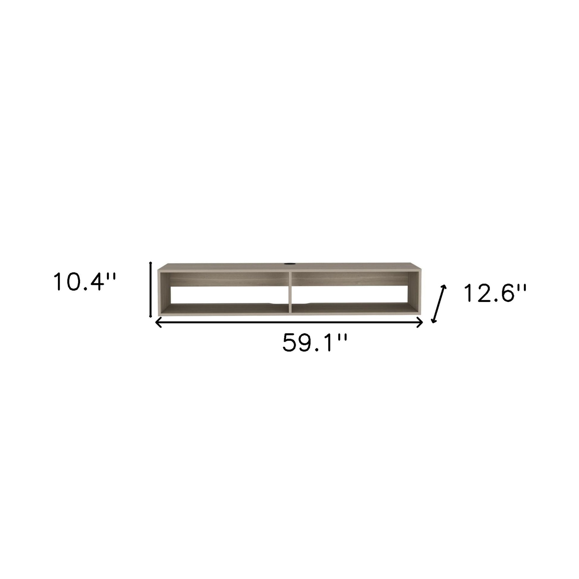 59" Beige Floating Mount TV Stand - Loft&Timber