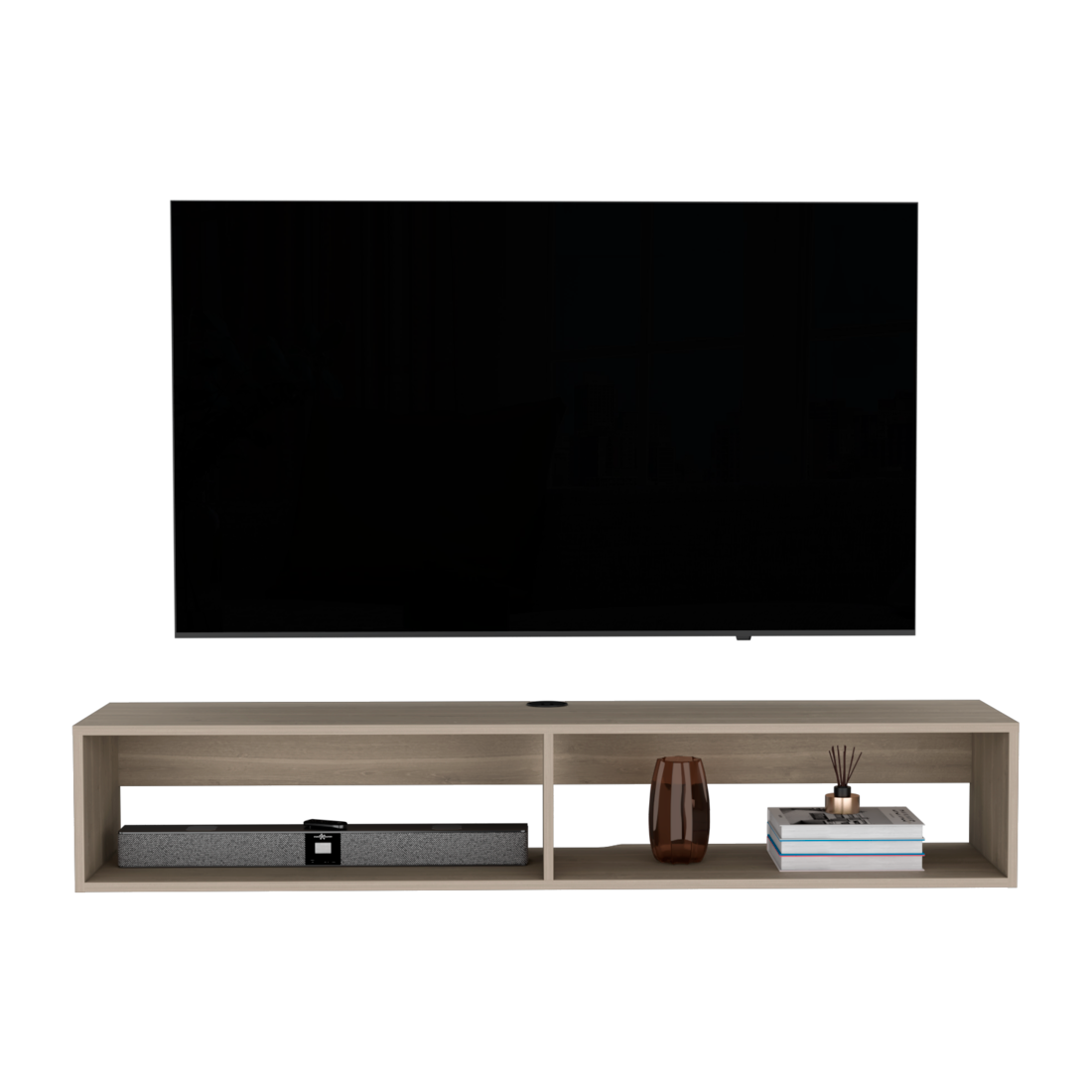 59" Beige Floating Mount TV Stand - Loft&Timber