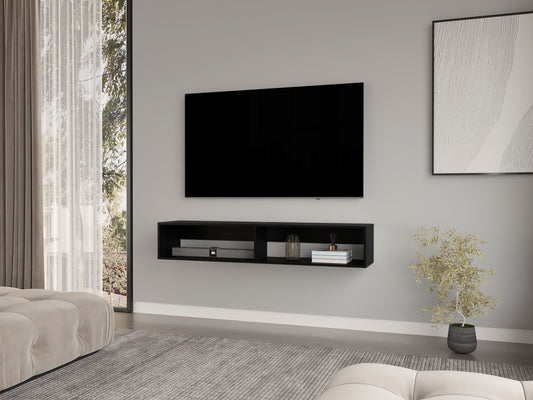 59" Black Floating Mount TV Stand - Loft&Timber