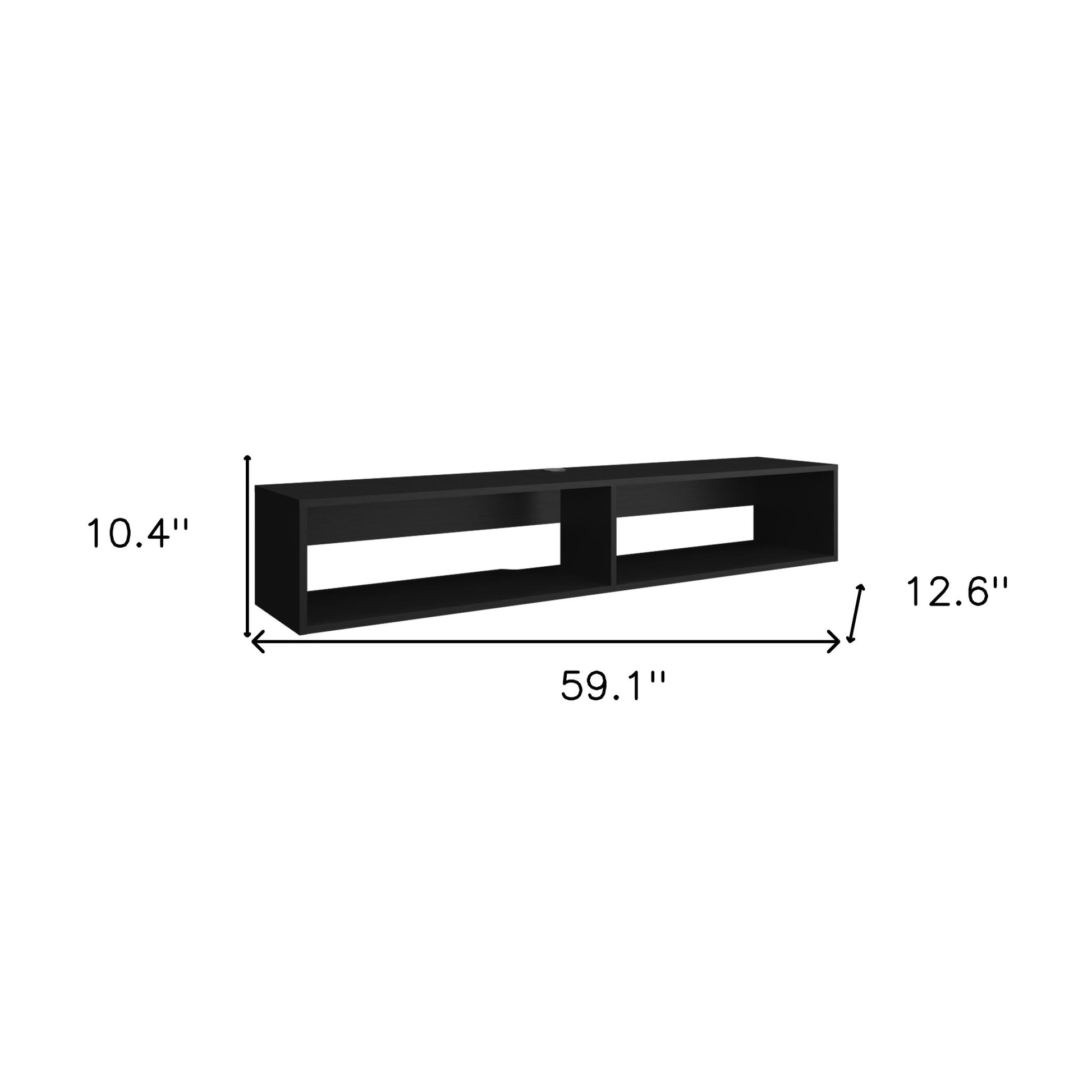 59" Black Floating Mount TV Stand - Loft&Timber