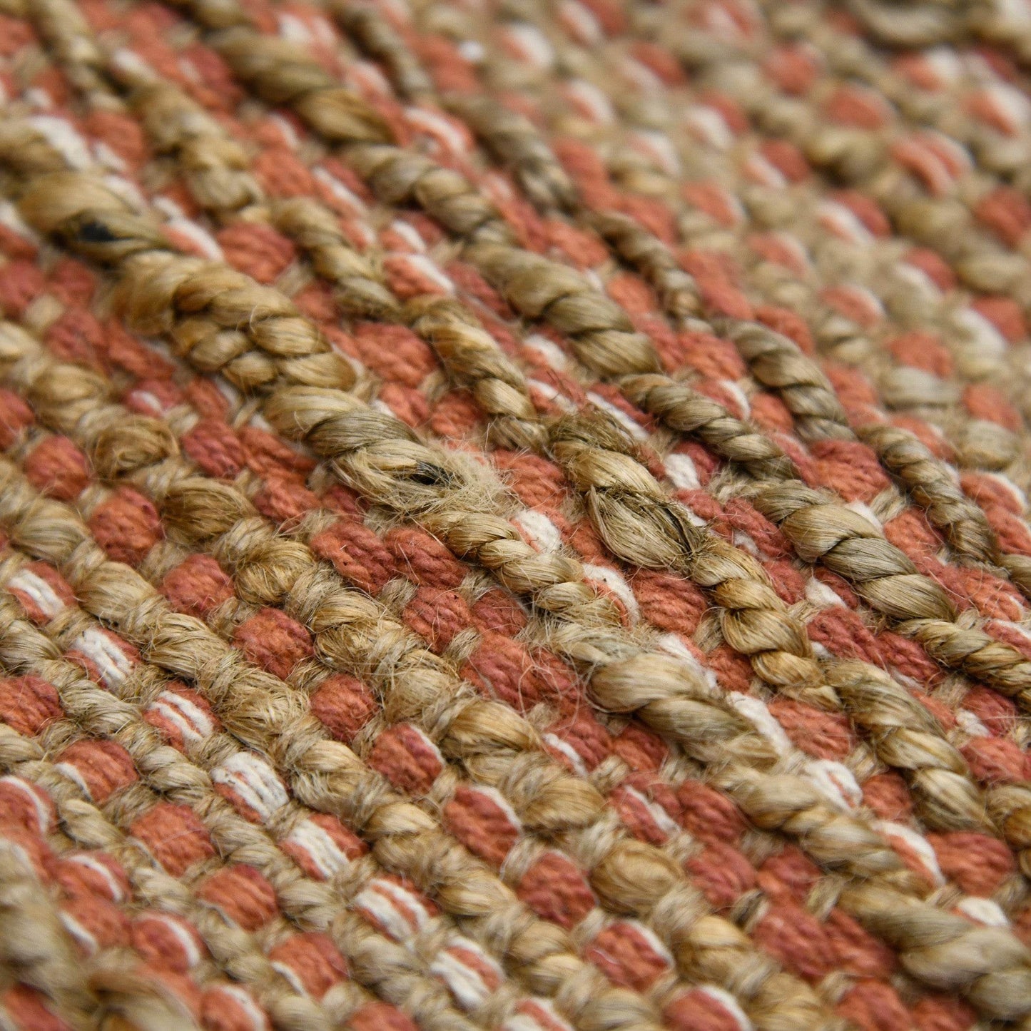 2' X 3' Brown And Brick Red Jute Striped Flatweave Handmade Area Rug - Loft&Timber