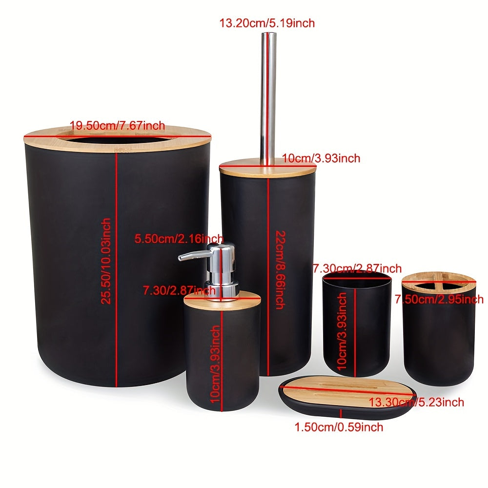 Bathroom Black Accessories Set (6-Piece)-1