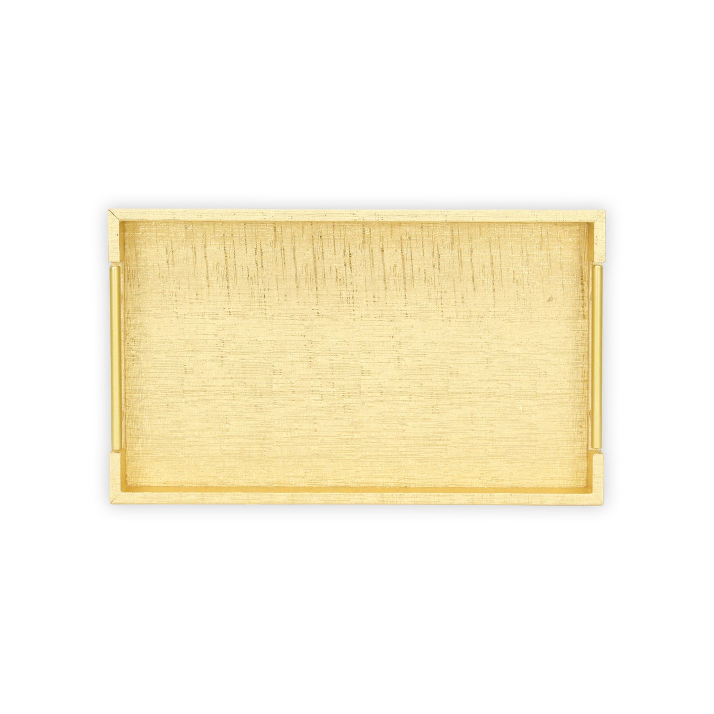 16" Gold Wood Geometric Serving Tray With Handles - Loft&Timber