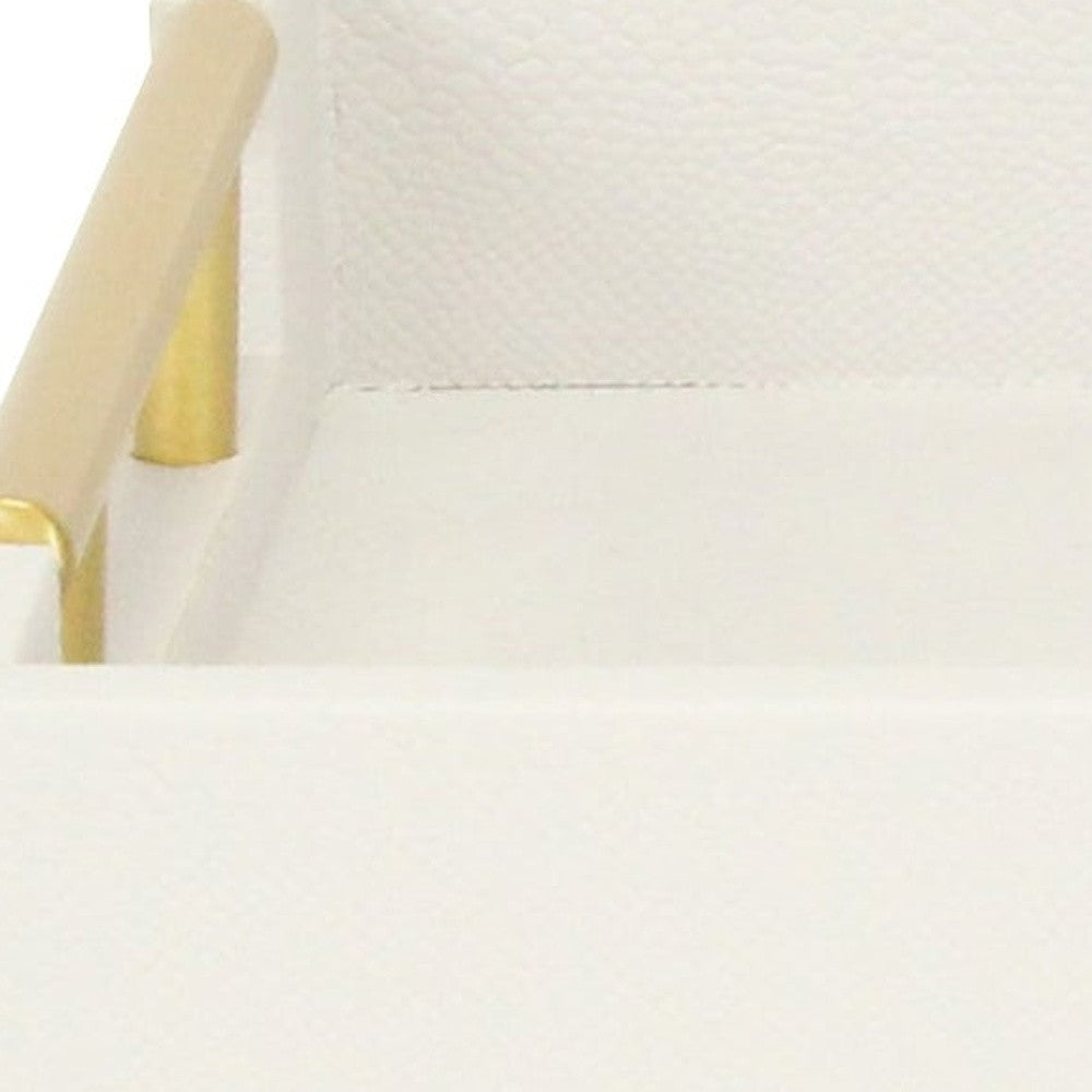 16" Wood Faux Shagreen Serving Tray With Handles - Loft&Timber