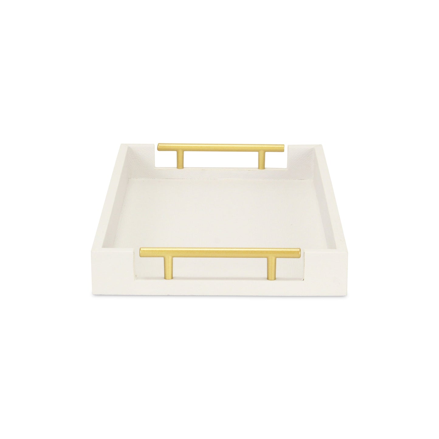 16" Wood Faux Shagreen Serving Tray With Handles - Loft&Timber