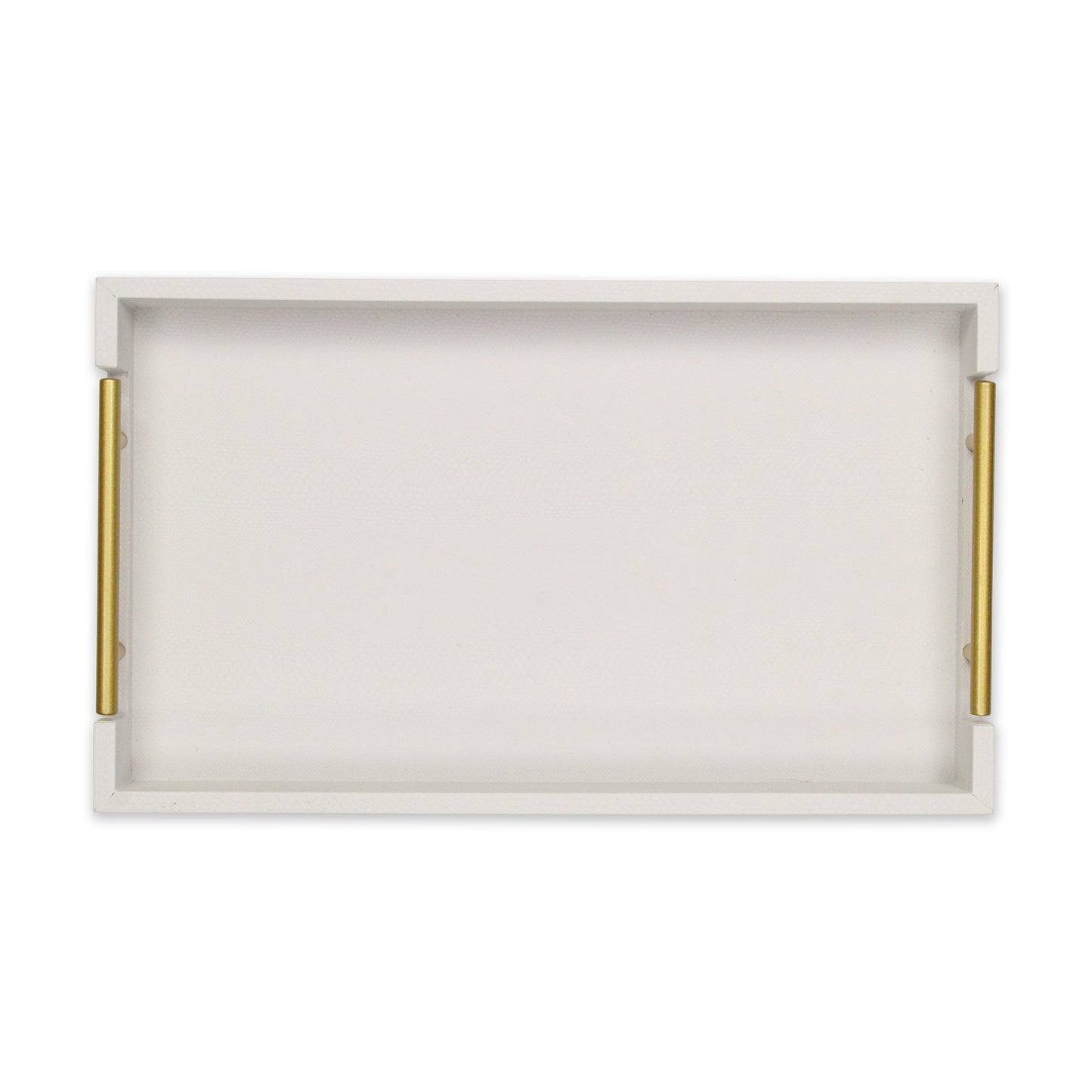16" Wood Faux Shagreen Serving Tray With Handles - Loft&Timber