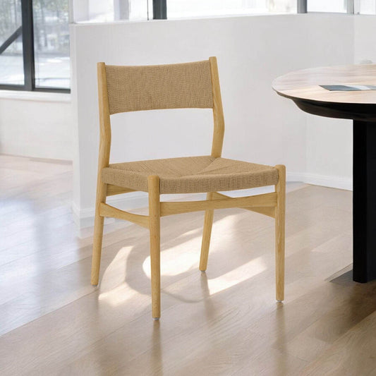 Five Piece Oak Round Dining Set with Four Chairs - Loft&Timber