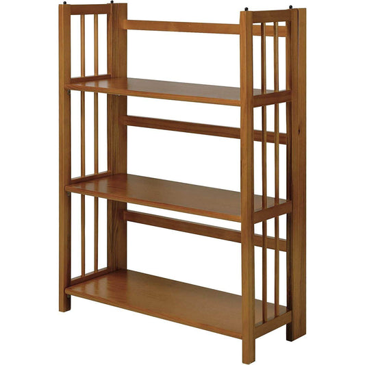 Stackable Chestnut Bookcase - 3 Shelves, 27.5″ Wide - Loft&Timber