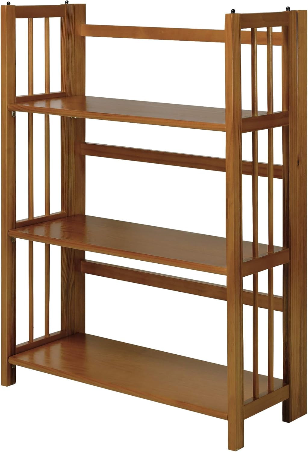 3-Shelf Stackable 27.5" Wide-Chestnut Fold Bookcase - Loft&Timber