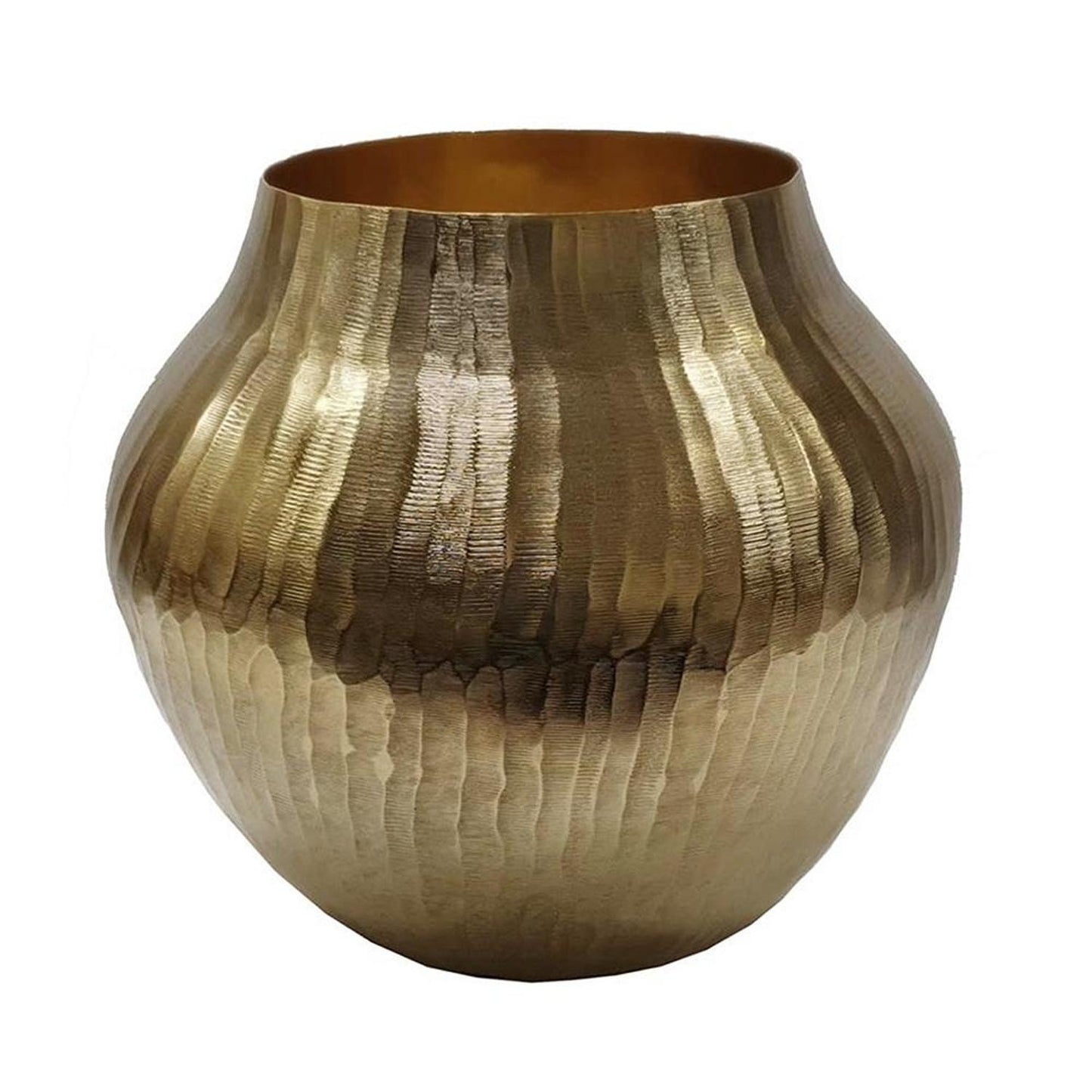11" Gold Round Aluminum Table Vase - Loft&Timber