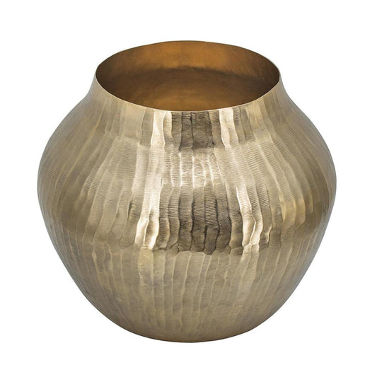 11" Gold Round Aluminum Table Vase - Loft&Timber