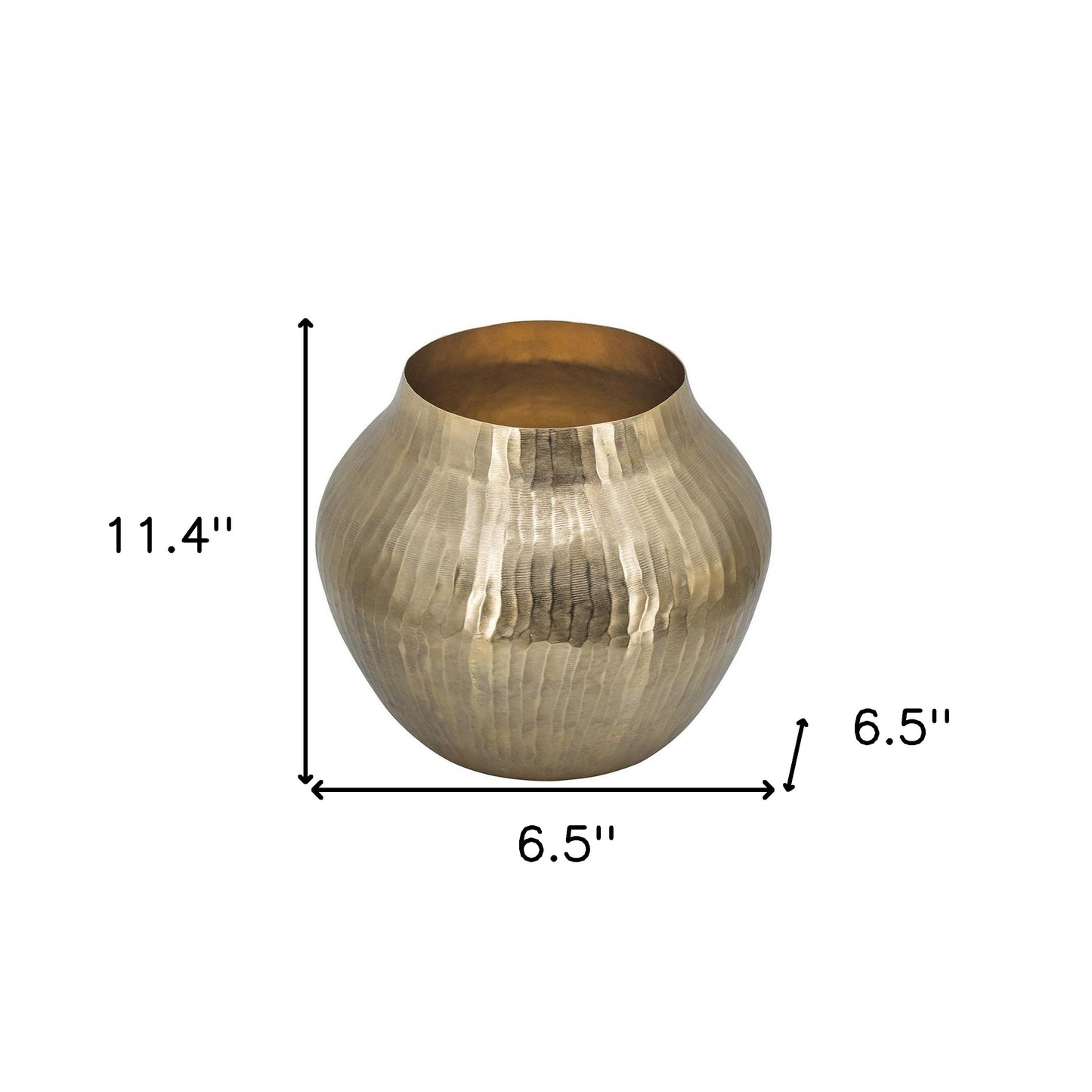 11" Gold Round Aluminum Table Vase - Loft&Timber