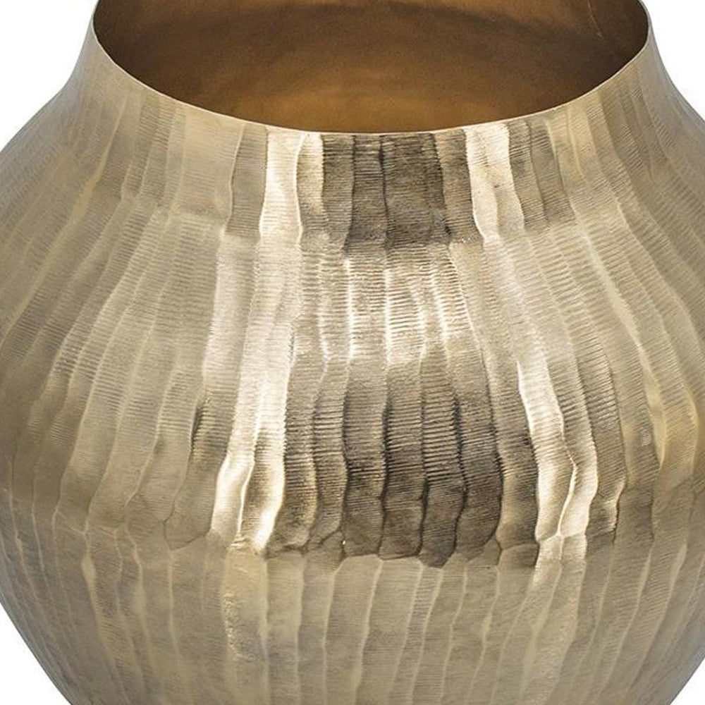11" Gold Round Aluminum Table Vase - Loft&Timber