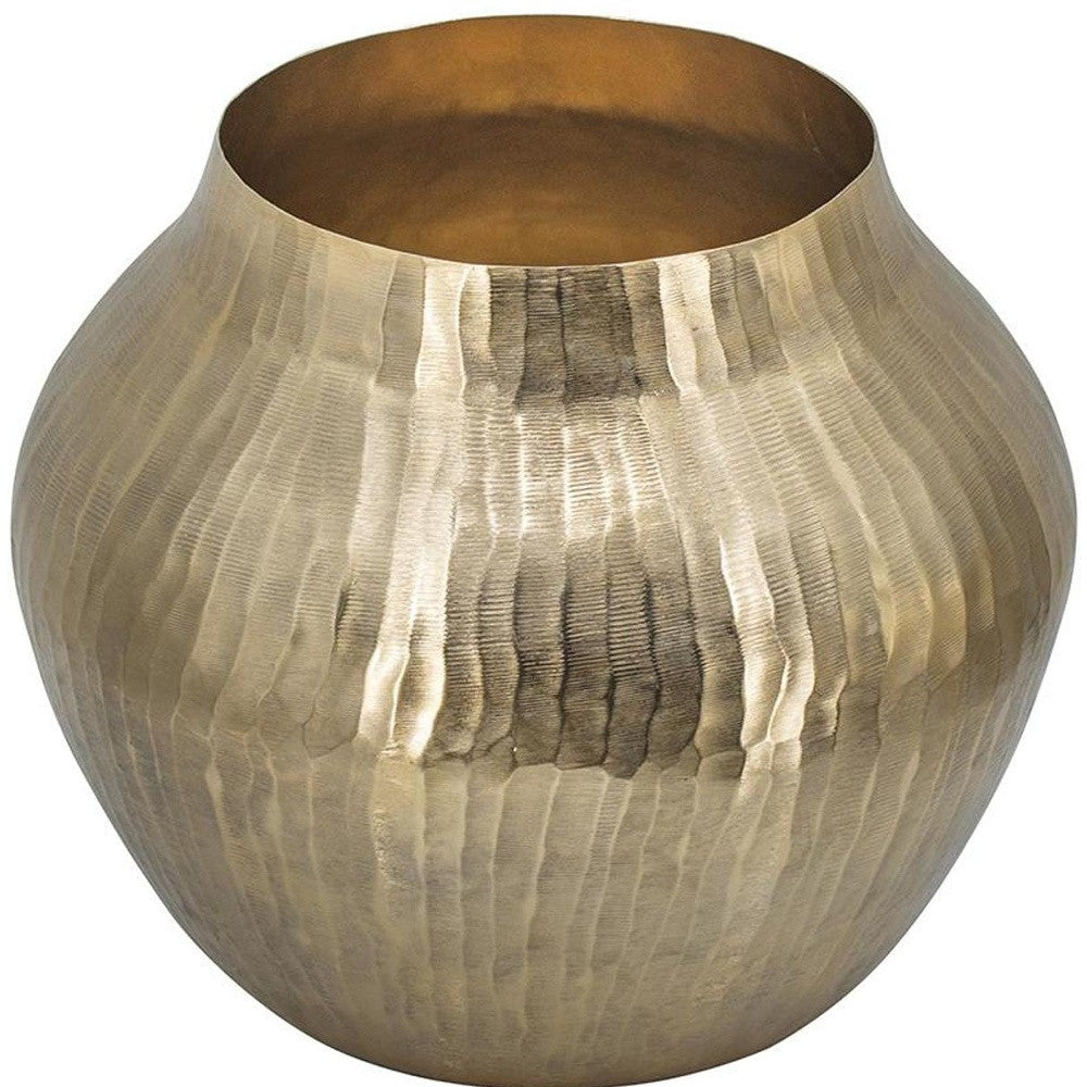 11" Gold Round Aluminum Table Vase - Loft&Timber