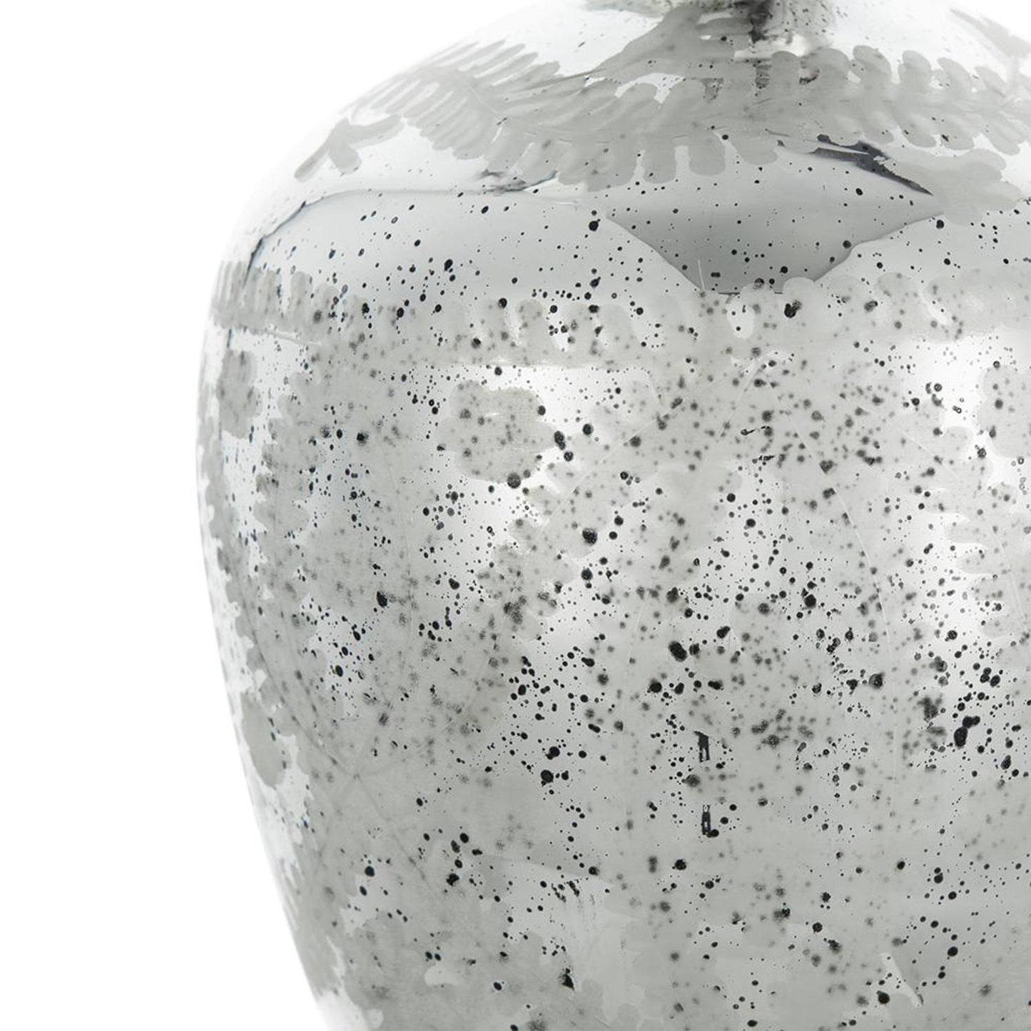 10" Silver Floral Round Glass Table Vase - Loft&Timber