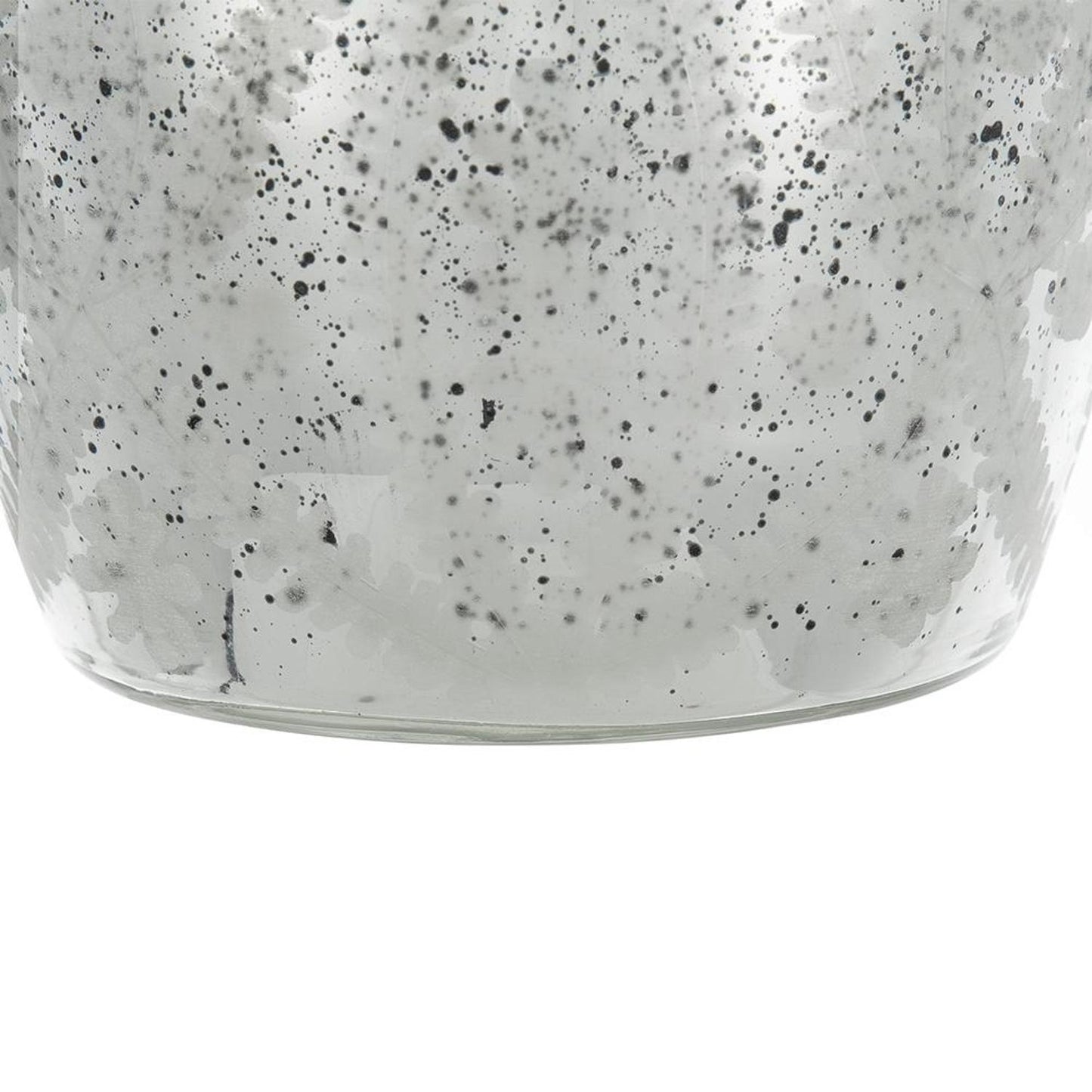 10" Silver Floral Round Glass Table Vase - Loft&Timber