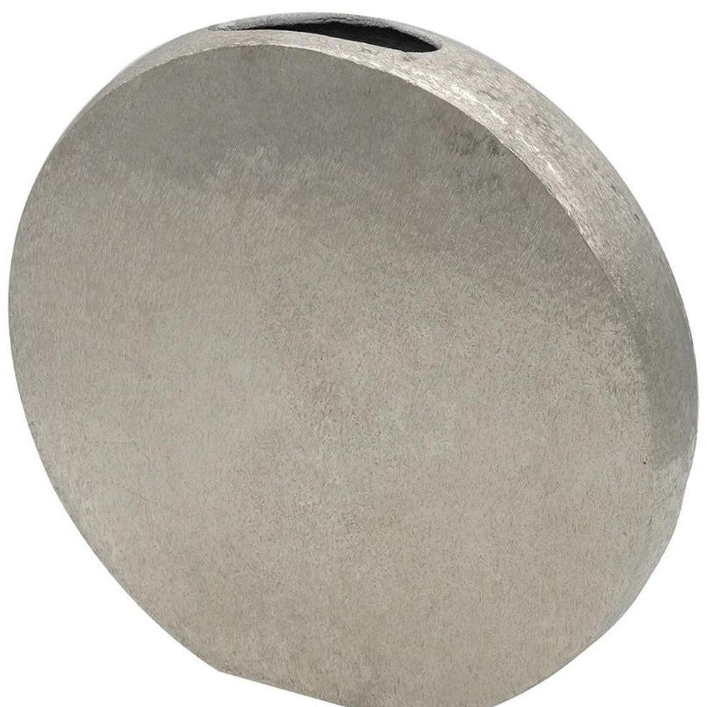 15" Silver Round Aluminum Table Vase - Loft&Timber