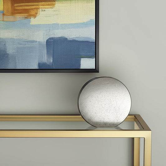 15" Silver Round Aluminum Table Vase - Loft&Timber