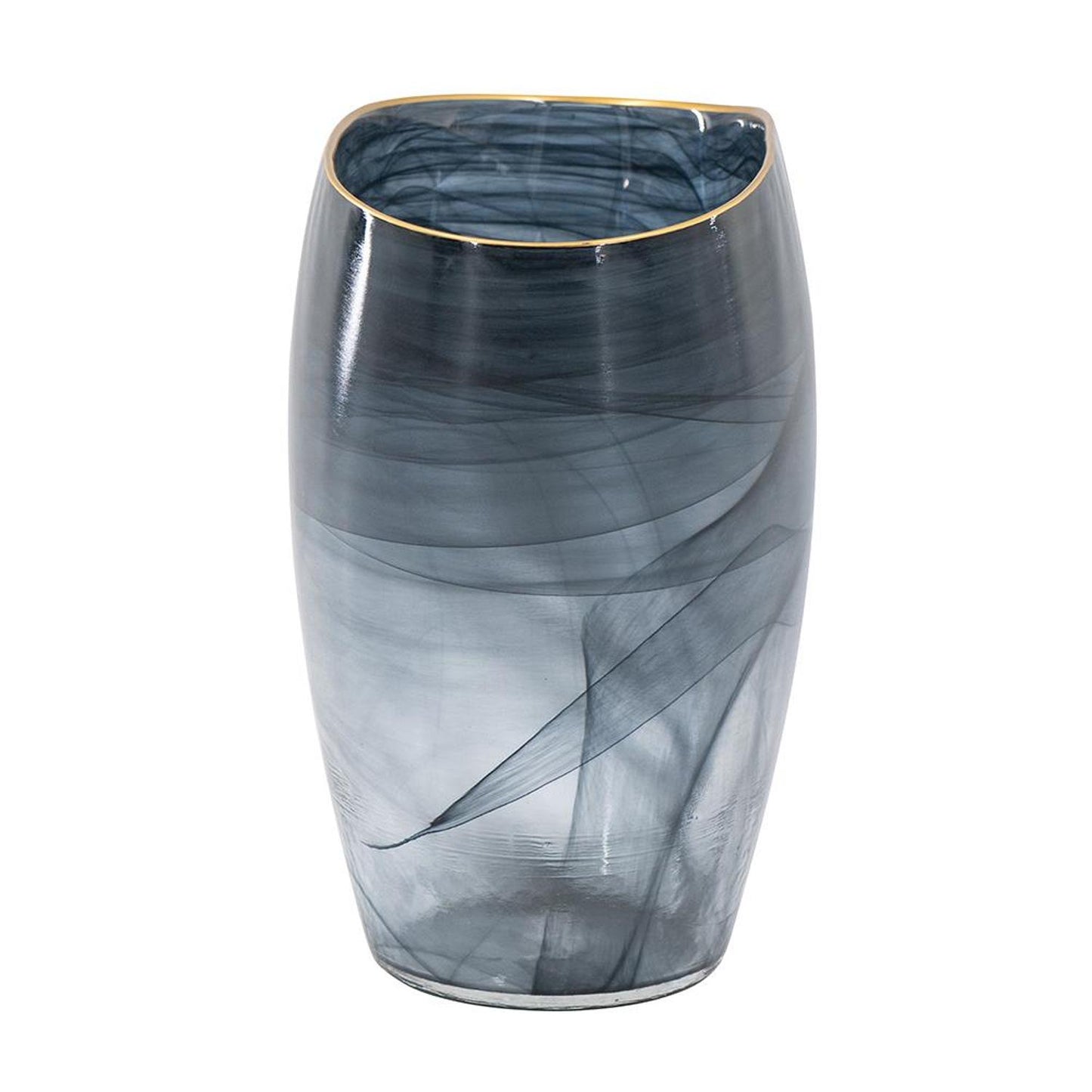 9" Charcoal Oval Glass Table Vase - Loft&Timber